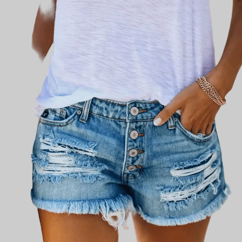 Denim Ripped Shorts