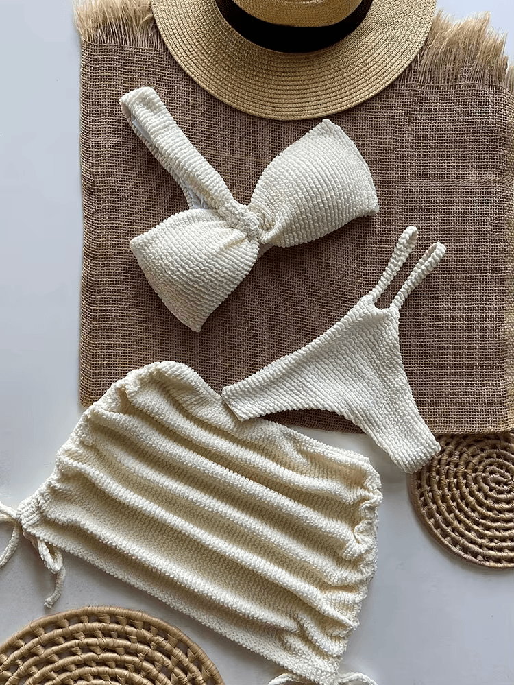 Textured Bikini and Beach Skirt