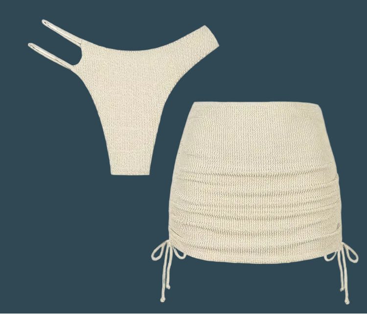 Textured Bikini and Beach Skirt