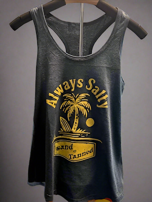 SAND AND TANNED RACERBACK TANK