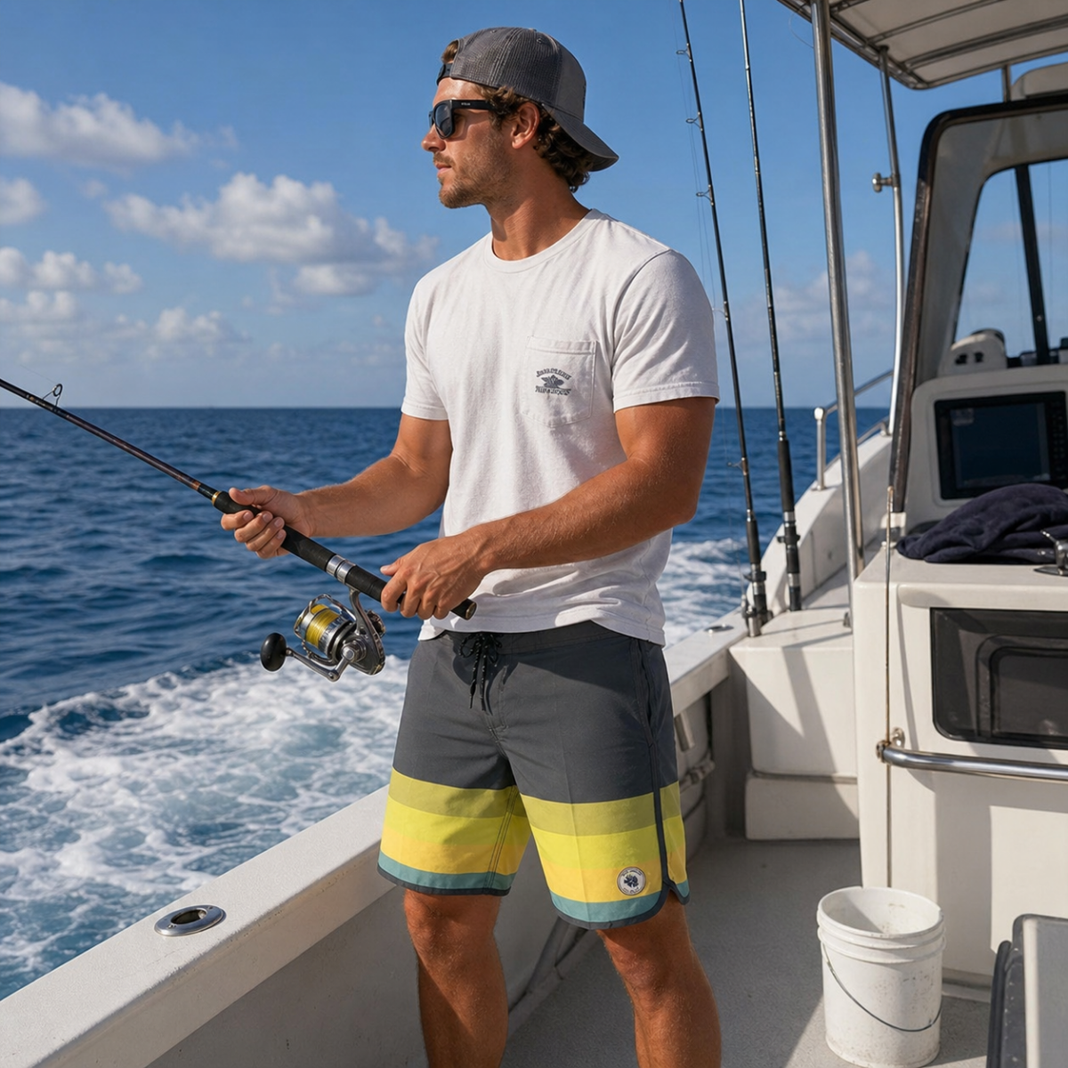 SUN STRIPE BOARDSHORTS